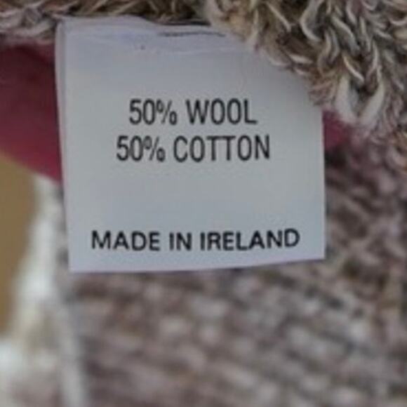 Quills Woollen Market Ireland Cable knit Oversized Sweater Gray Mens Size Medium - Picture 6 of 6